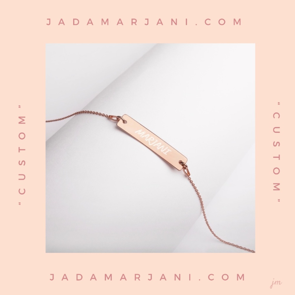CUSTOM ENGRAVED BRACELET ROSE GOLD GOLD SILVER